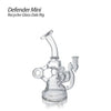 Defender Mini Glass Dab Rig features multiple chambers and a bent neck for smooth hits