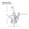 Defender Mini Glass Dab Rig showcasing multiple chambers and a bent neck for smooth hits