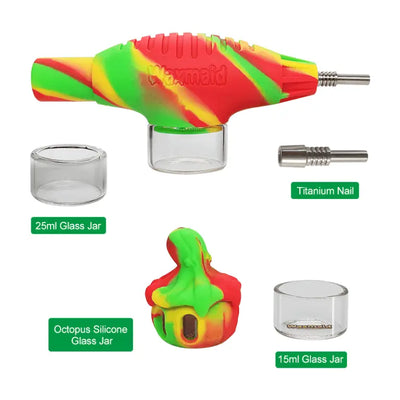 Colorful Waxmaid Airship Nectar Collector Kit with titanium nail and glass jars