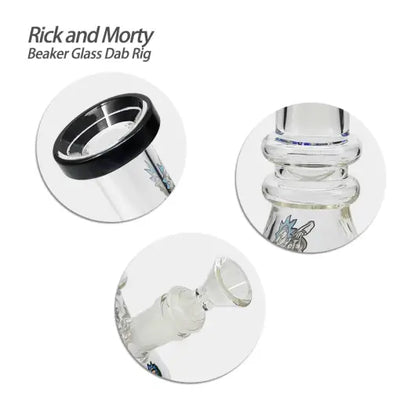 Rick and Morty beaker glass dab rig with diffused removable downstem