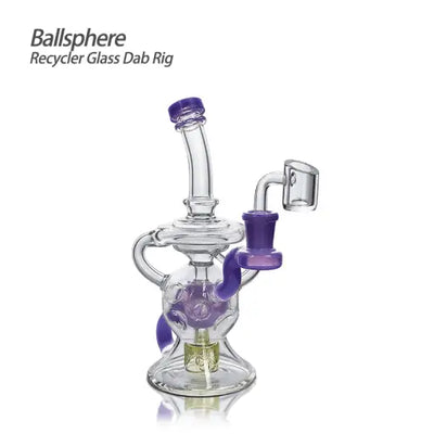 Ballsphere Recycler Glass Dab Rig with Purple Accents