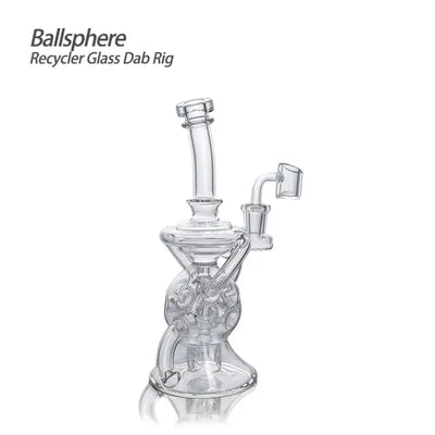 Ballsphere recycler glass dab rig with clear sphere design