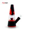 Cone-shaped Waxmaid Fountain water pipe in red and black with clear glass chamber