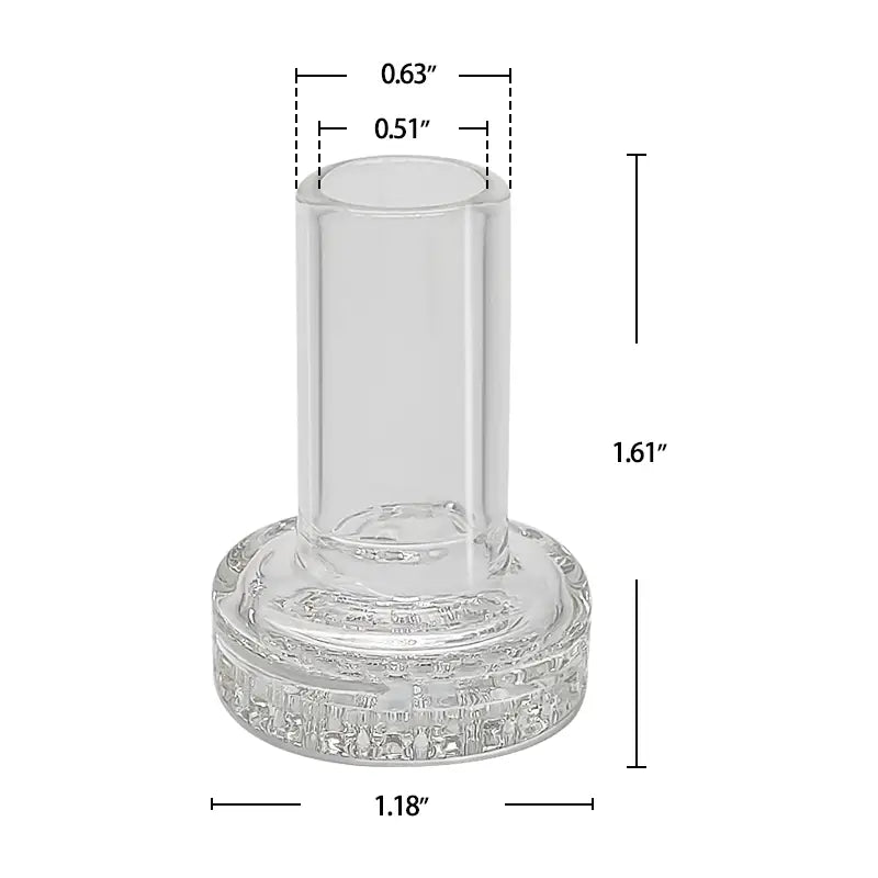 Clear glass cylindrical container with decorative base for Waxmaid Ares Honeycomb Percolator