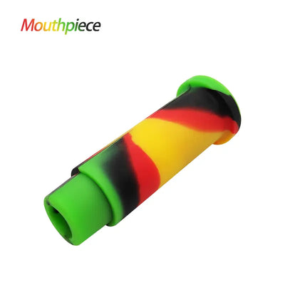 Colorful Waxmaid Ares Mouthpiece in rasta red, yellow, green stripes for Ares Dab Rig