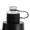 Black bottle cap with clear glass stopper for durable borosilicate glass carb cap replacement