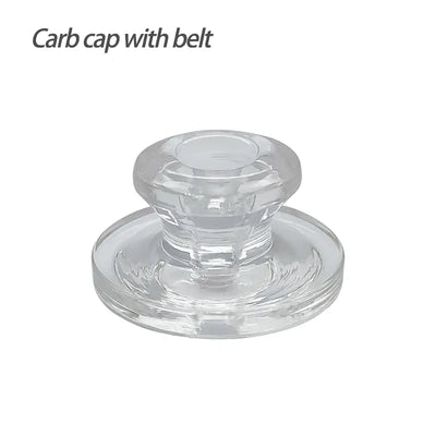 Clear glass carb cap with belt-like rim design for dab rig, ideal carb cap replacement