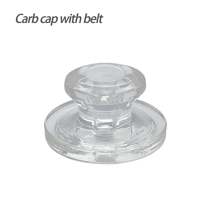 Clear glass carb cap with belt-like rim design for dab rig, ideal carb cap replacement