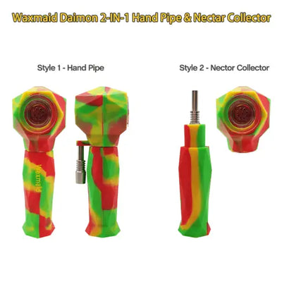 Waxmaid Daimon 2-in-1 Hand Pipe and Nectar Collector in stylish design for enthusiasts