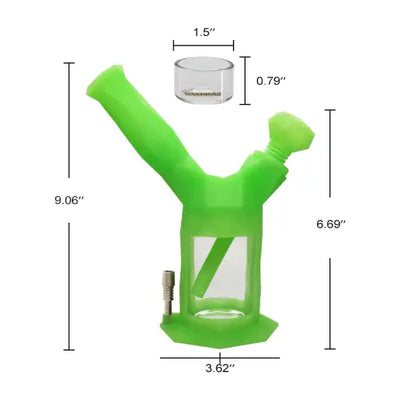 Waxmaid Gemini 2-in-1 nectar collector kit with green Y-shaped bong