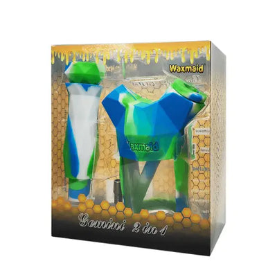 Waxmaid Gemini 2-in-1 nectar collector kit with blue and green accents