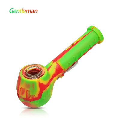 Colorful glass smoking pipe with swirled patterns from Waxmaid Gentleman Handpipe & Nectar Collector