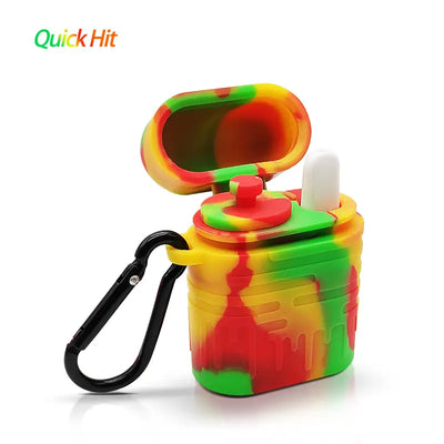 Tie-dye silicone vape case with carabiner from Waxmaid Silicone Dugout on Waxmaid official website