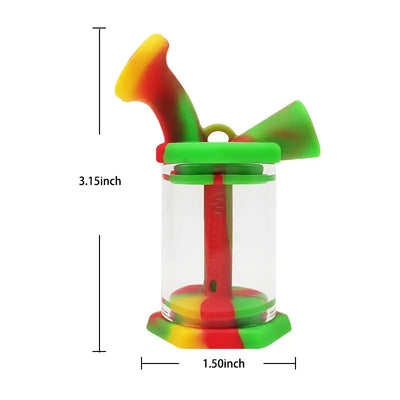 Colorful silicone glass waxmaid silicone glass mini bubbler for durability and portability