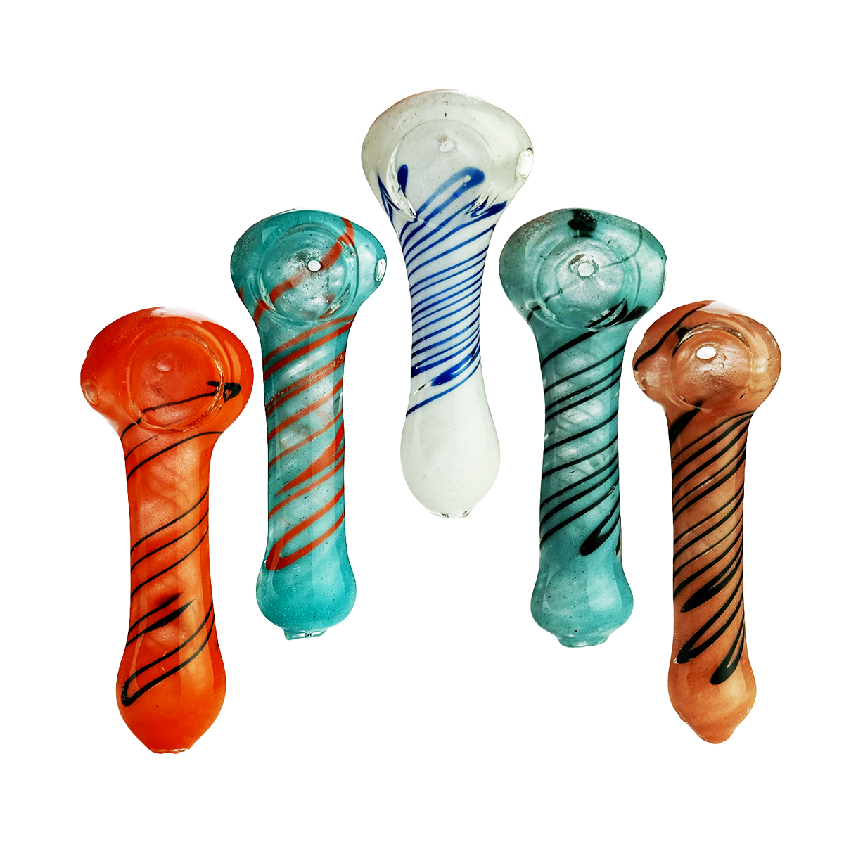 Artisan Spiral Frit Glass Hand Pipe