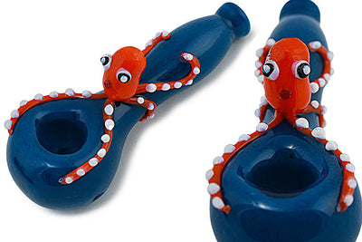 Whimsical Octopus Glass Hand Pipe