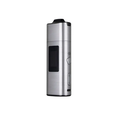 XLUX ROFFU convection vape in sleek silver metallic cylindrical design with black accents