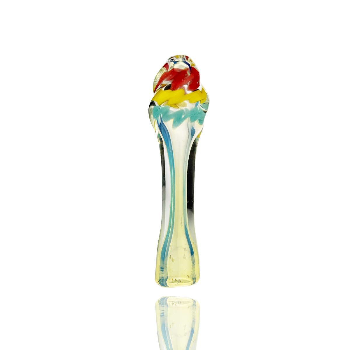 Artisan Twisted Silver Fume Glass Chillum