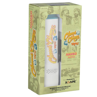 Cheech & Chong vape pen in packaging for XVape Mambo Cheech ultra portable dry herb vaporizer