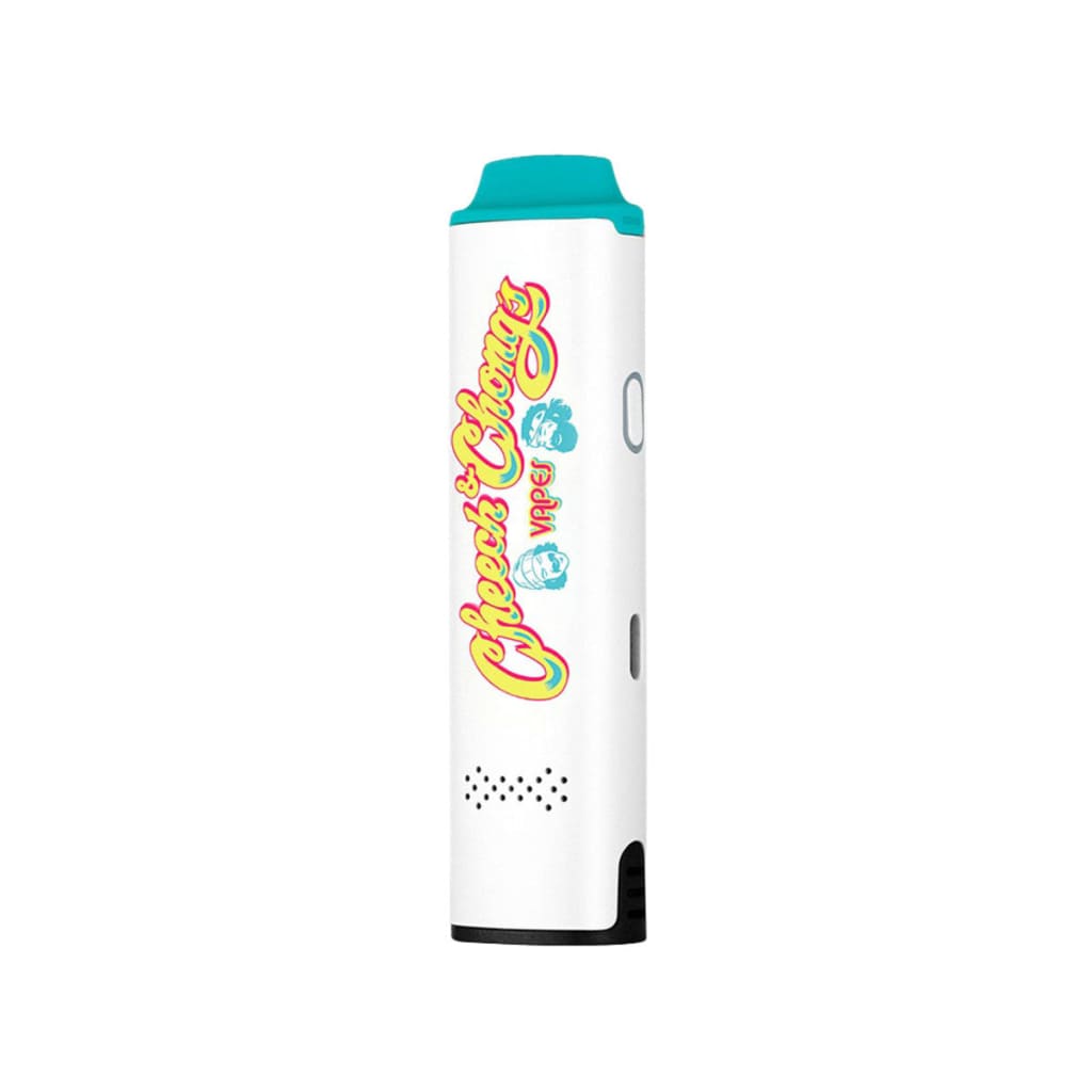 White vape pen with teal accents showcases the Ultra Portable XVape Mambo Cheech Dry Herb Vaporizer