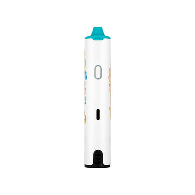 White vape pen with cartoon graphics representing the Ultra Portable Xvape Mambo Cheech dry herb vaporizer