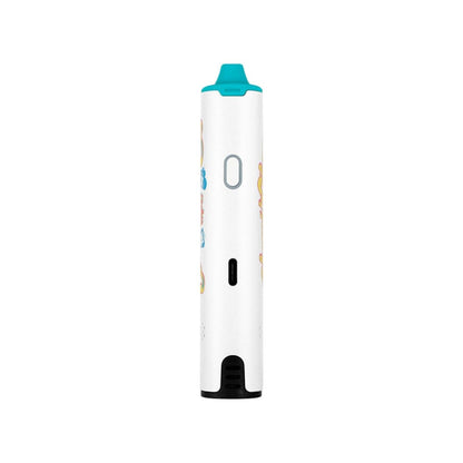 White vape pen with cartoon graphics representing the Ultra Portable Xvape Mambo Cheech dry herb vaporizer