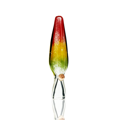 Vibrant Rasta Frit Glass One-Hitter Chillum