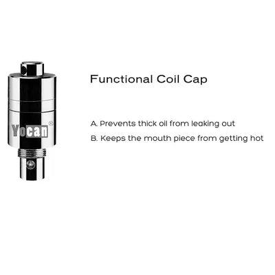 Silver Yocan functional coil cap for Evolve concentrate vaporizer