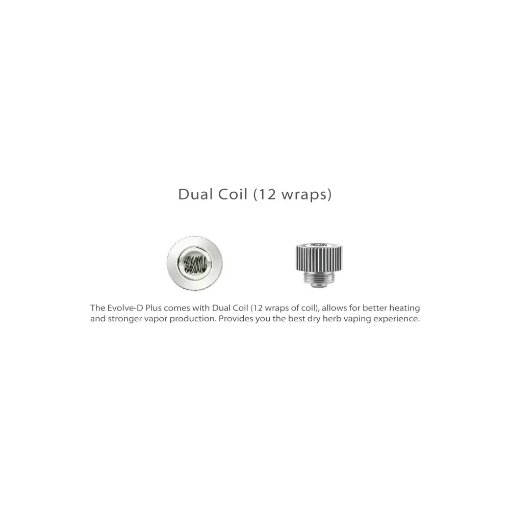Yocan Evolve D Plus dry herb vaporizer silver dual coil head 12 wraps