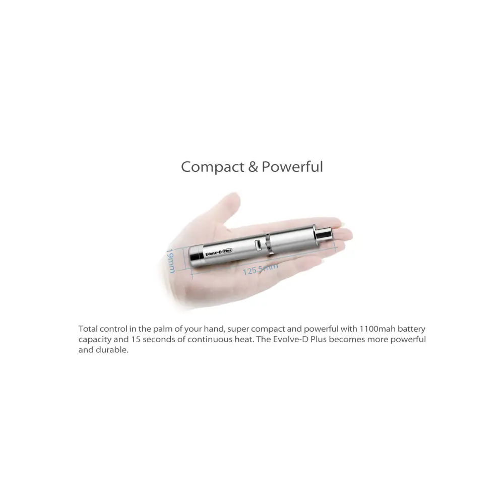 Yocan Evolve D Plus dry herb vaporizer silver metallic vape pen
