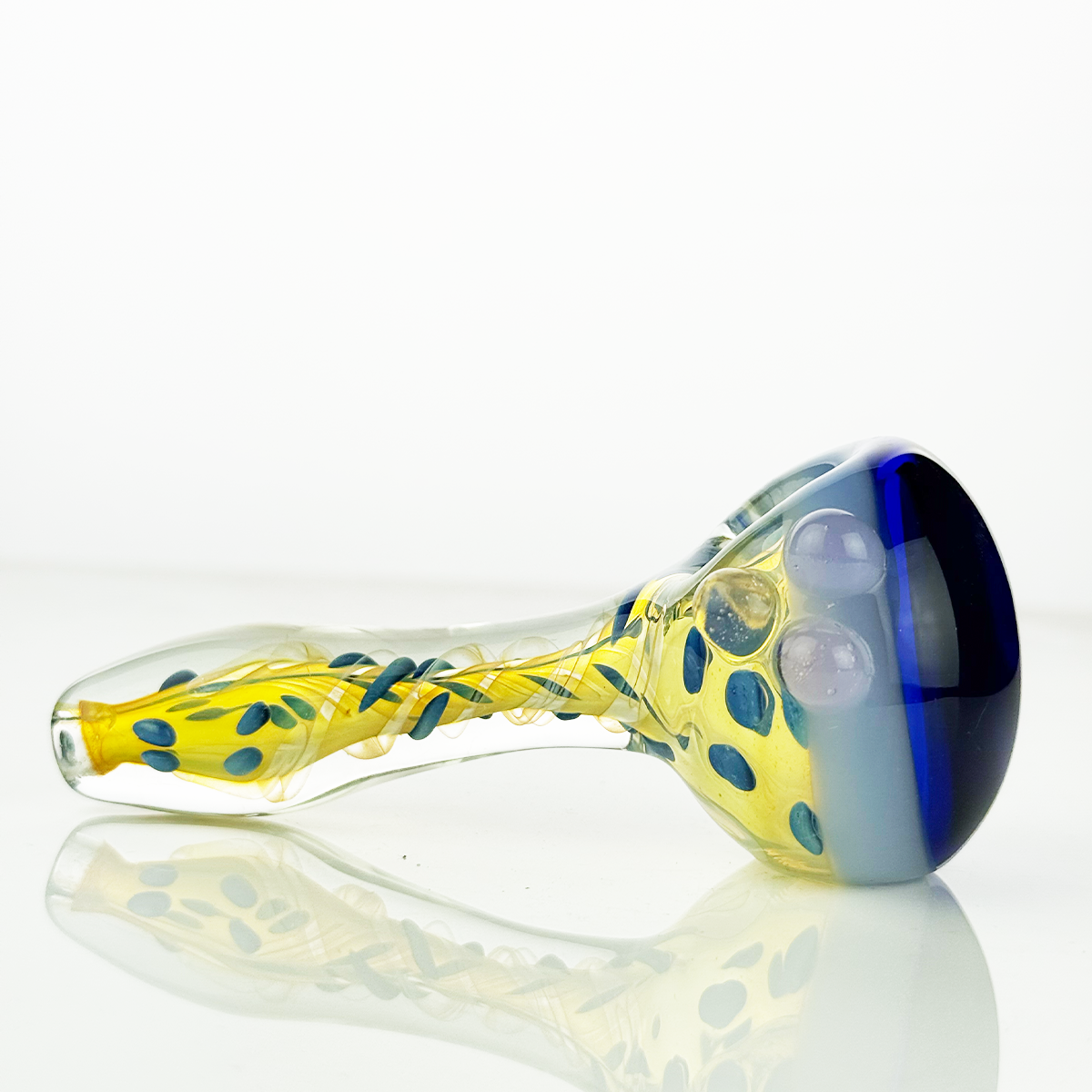 Artisan Silver Fume Glass Swirl Hand Pipe