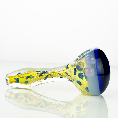 Artisan Silver Fume Glass Swirl Hand Pipe