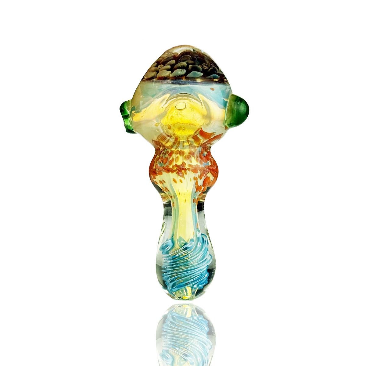 Silver Fume Glass Hand Pipe with Honeycomb