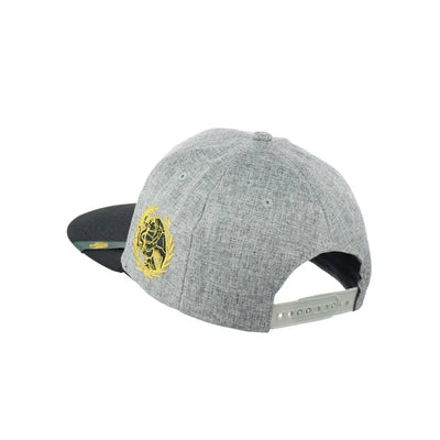 Gray Zacatecas embroidered snapback hat with gold emblem for stylish cultural appeal