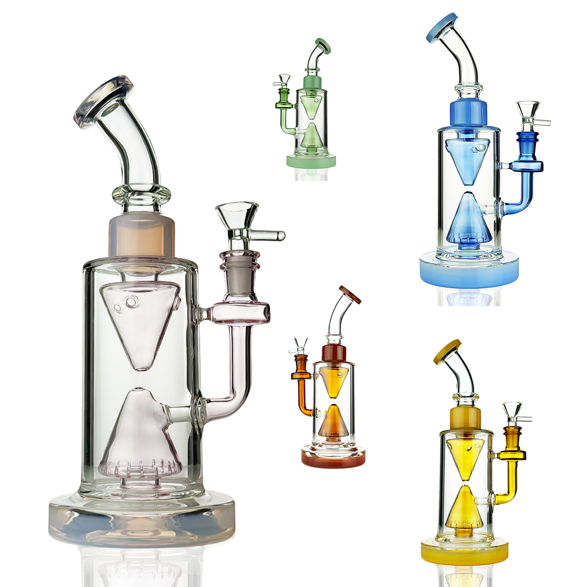 Pyramid Shower Perc Water Pipe Rig - 10 Inch