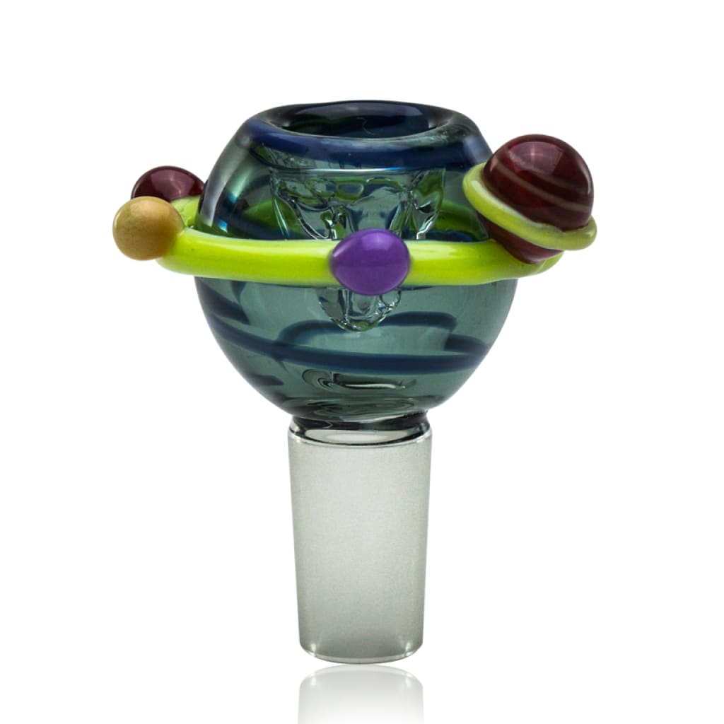 Glass smoking bowl with planet design from Empire Glassworks Galactic Glow collection