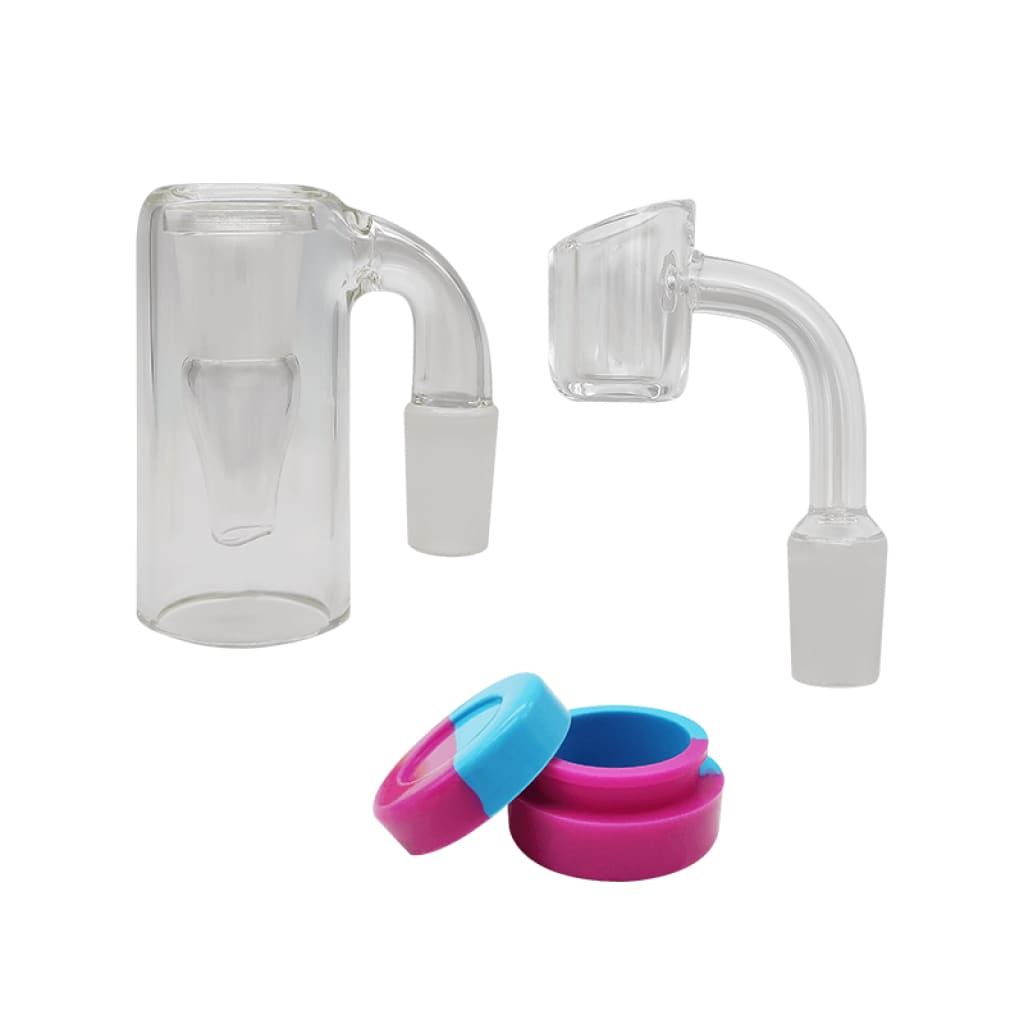 Glass Quartz Banger And Carb Cap Set For Waxmaid 14mm Male Joint Bubbler Glass Reclaim Catcher