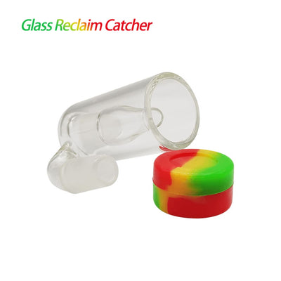 Clear Glass Reclaim Catcher With 14mm Male Joint Bubbler And Colorful Silicone Container