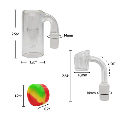 Waxmaid Glass Reclaim Catcher 14mm Male Joint Bubbler 90° With Silicone Container