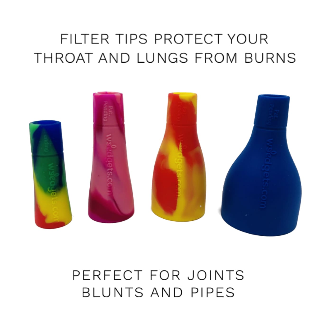 Colorful silicone filter tips for smoking devices from Reusable Silicone Filter Tips Starter Kit