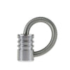 Flexible metal spring coil 4-inch length, attached to cylindrical base with ridged sections