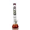 Glass beaker bong with ’420’ print, 18mm bowl, orange liquid base, made in USA