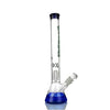 Glass beaker bong with 18mm bowl and blue base percolator made in USA