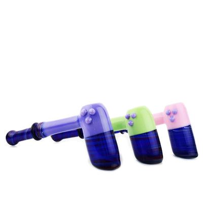 American Slime Color Tube Hammer Bubbler With Swirling Art And Cartoon-like Faces