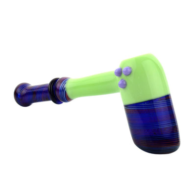 American Slime Color Tube Hammer Bubbler With Swirling Art - Blue Base, Green Stem