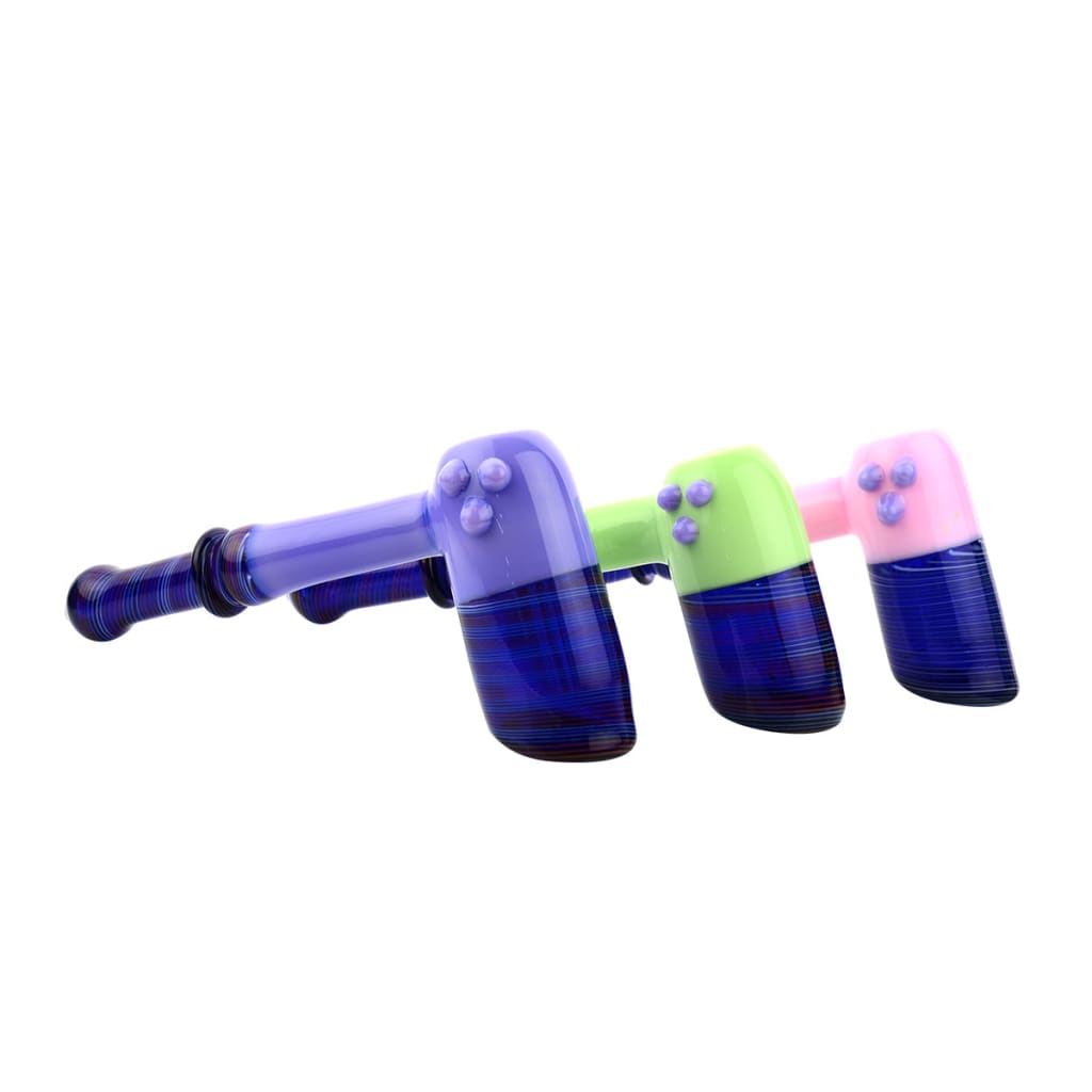 American Slime Color Tube Hammer Bubbler With Swirling Art And Cartoon-faced Glass Pipes