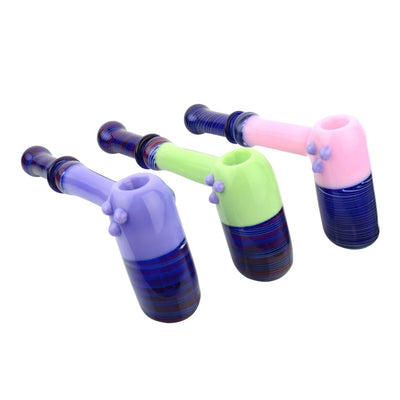 American Slime Color Tube Hammer Bubbler With Swirling Art And Curved Mouthpieces