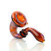 Sherlock Hand Pipe Fumed Glass by American Tube in amber-orange curved shape