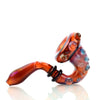 Sherlock hand pipe fumed glass by American Tube with colorful curves and decorative bumps