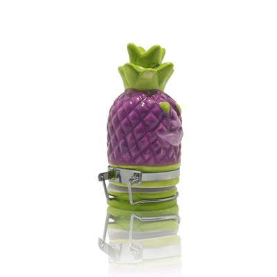 Purple pineapple-shaped ceramic storage jar for elegant home decor